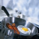 Bacon and Eggs in Frying Pan